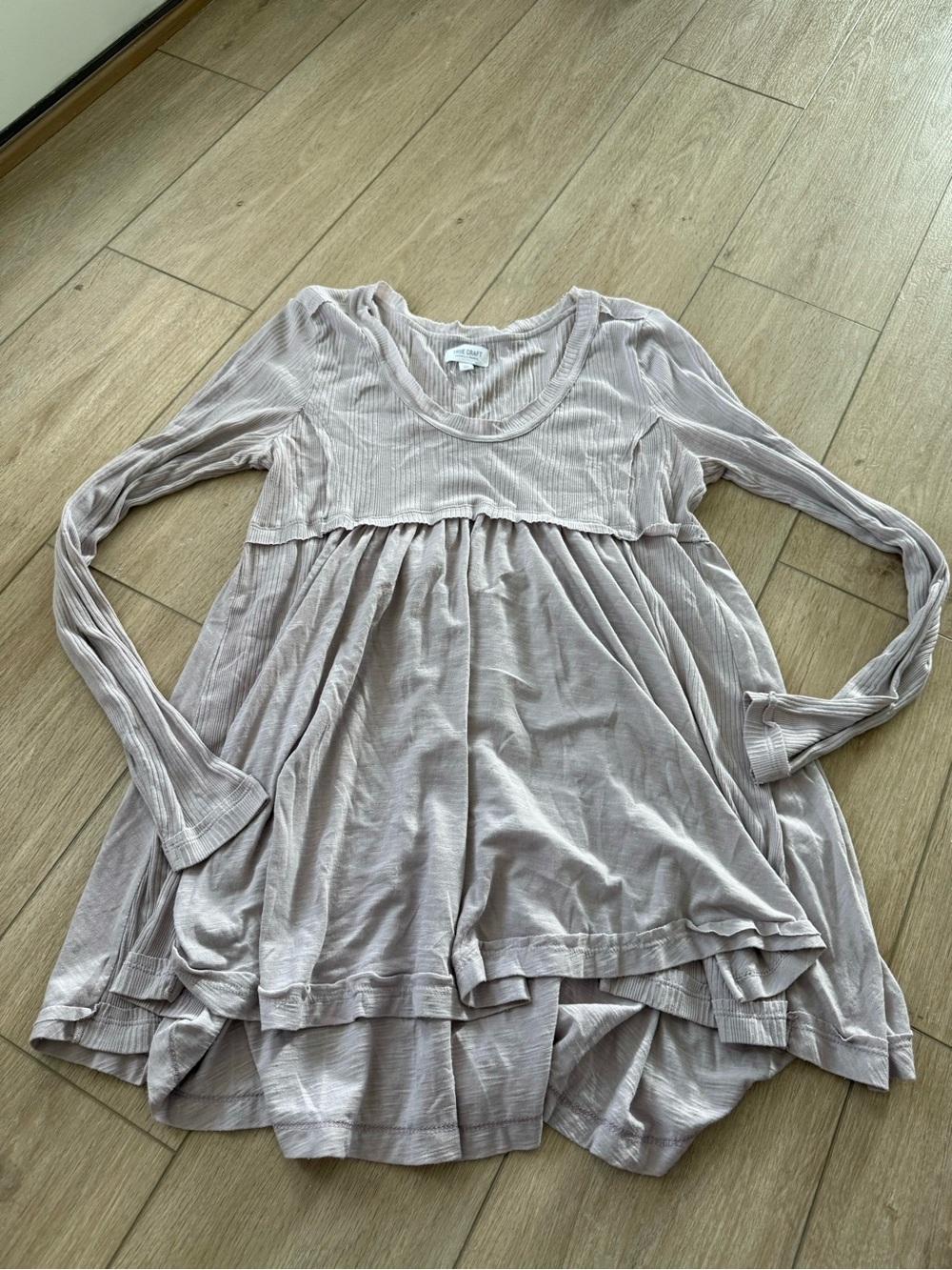 True Craft Light Mauve Ribbed Scoop-Neck Tunic